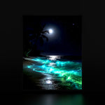 Bioluminescent Beach luminous wall art dark frame LuminityCo