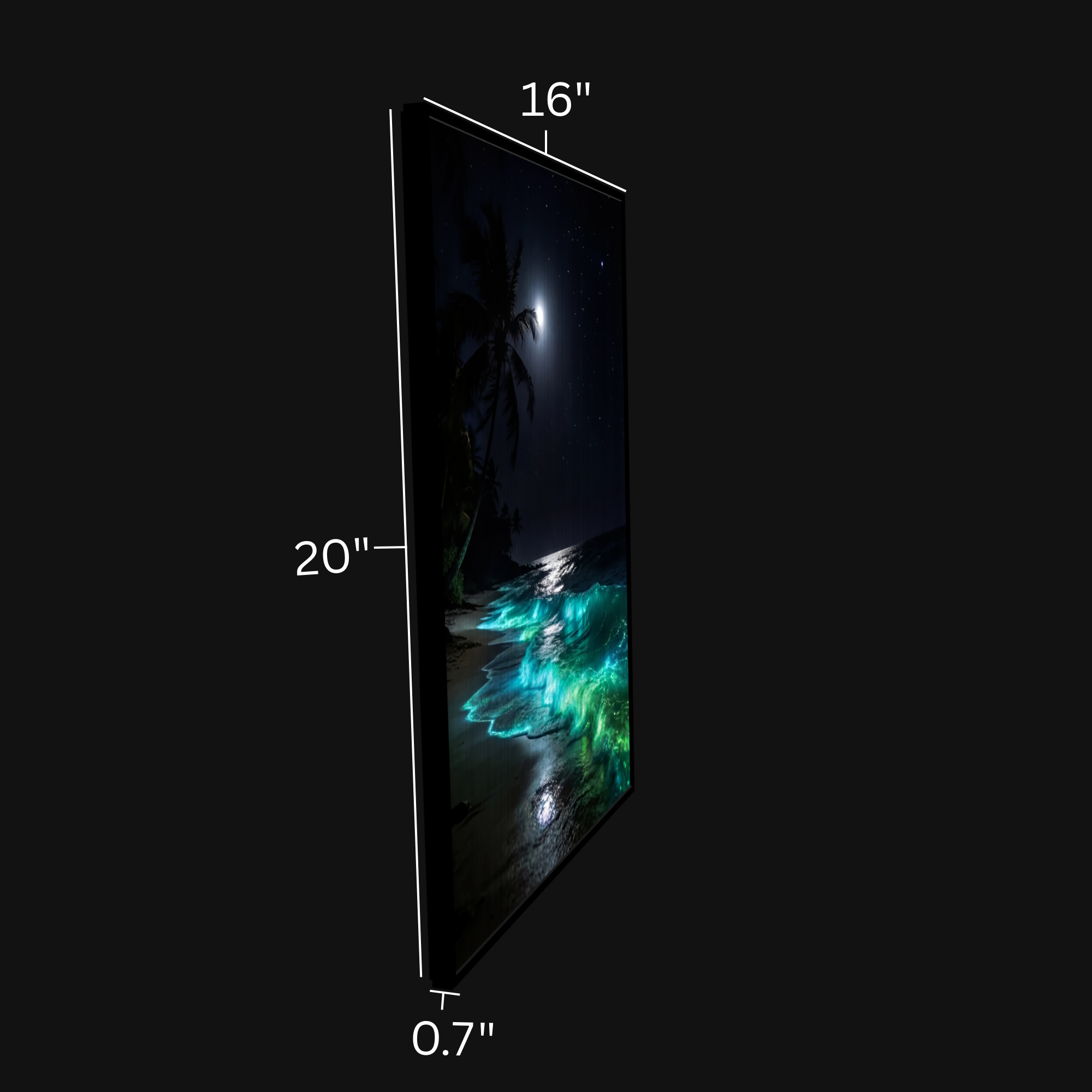 Bioluminescent Beach - Luminous Wall Art