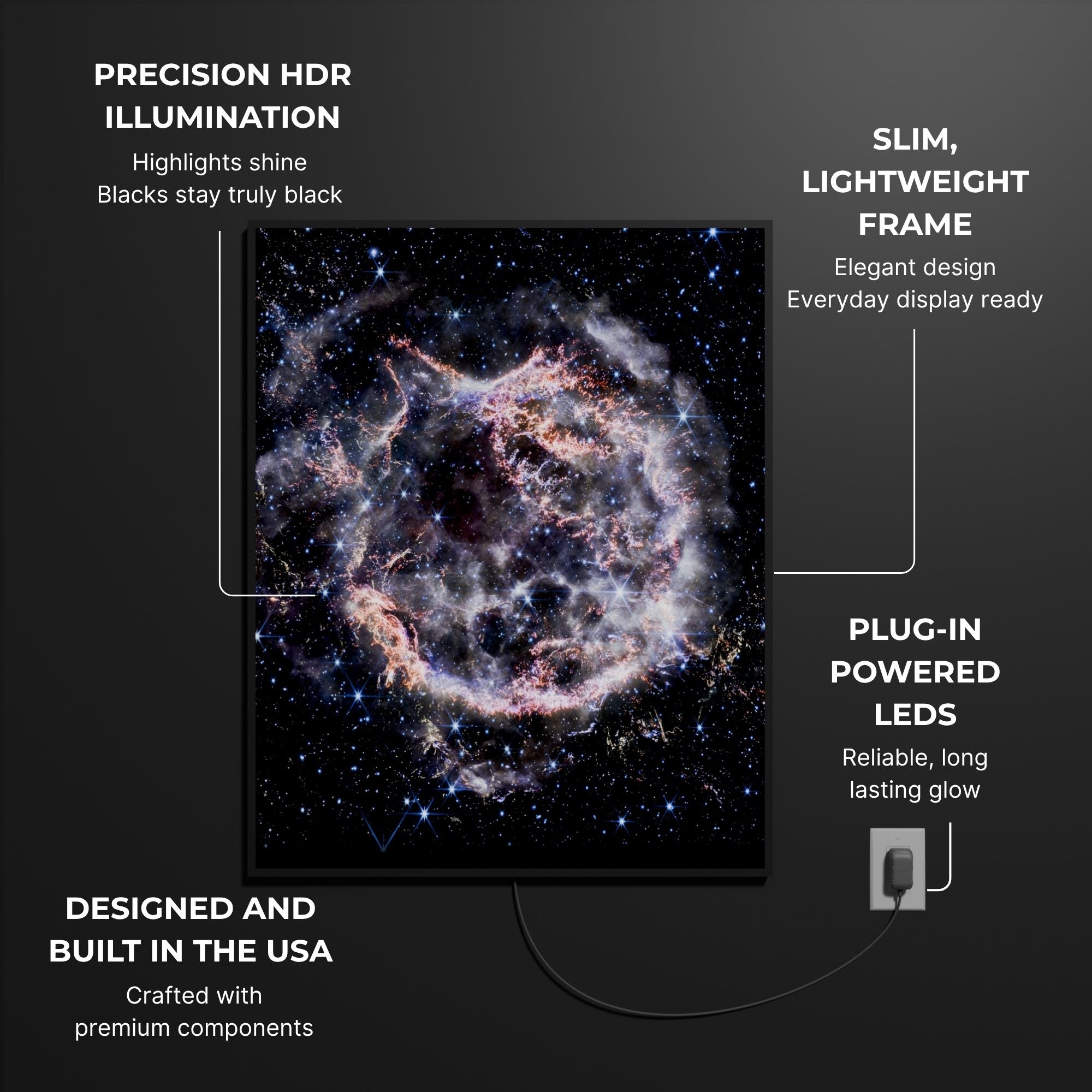 Cassiopeia A - Luminous Wall Art