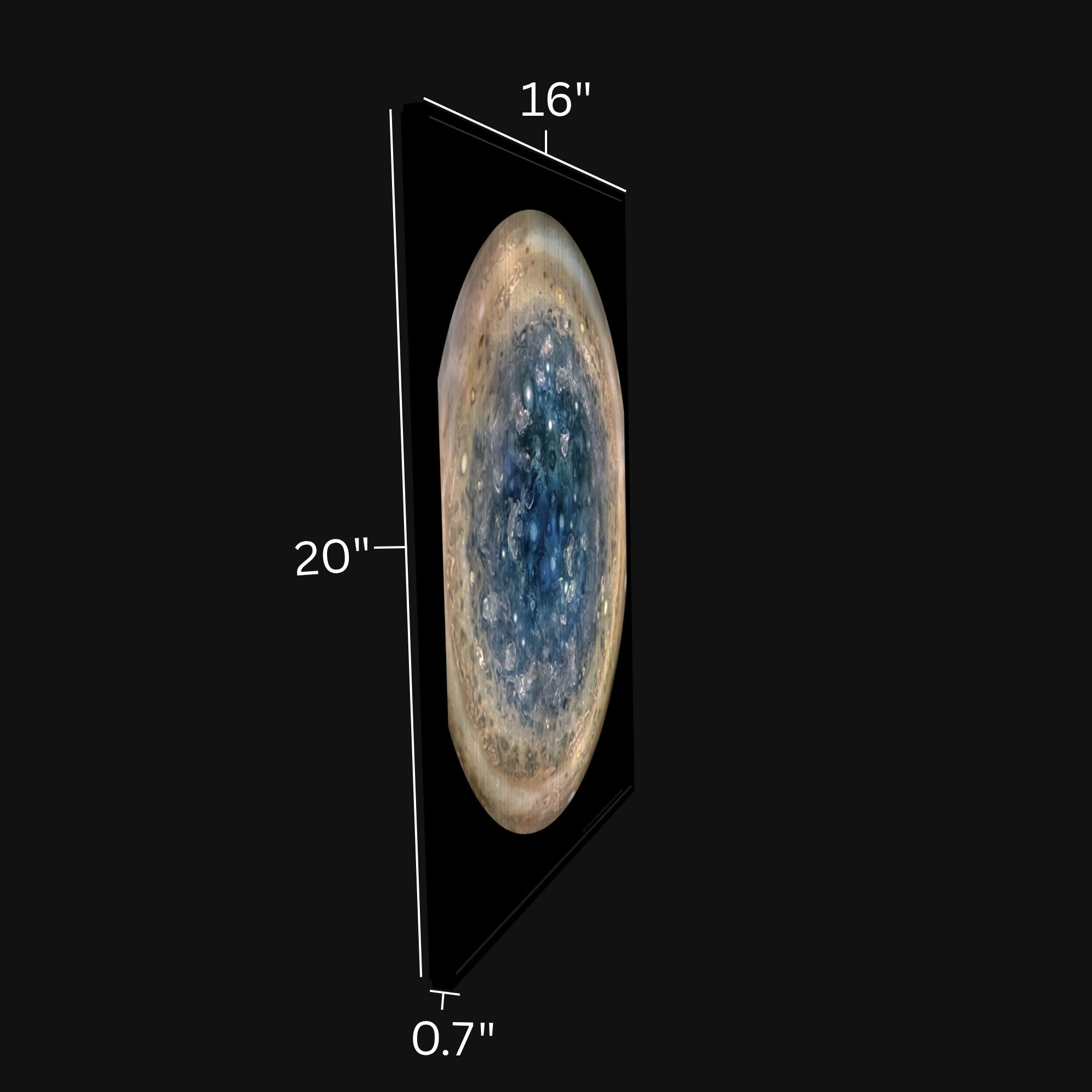 Jupiter's South Pole Light-Up Poster - 20x16"
