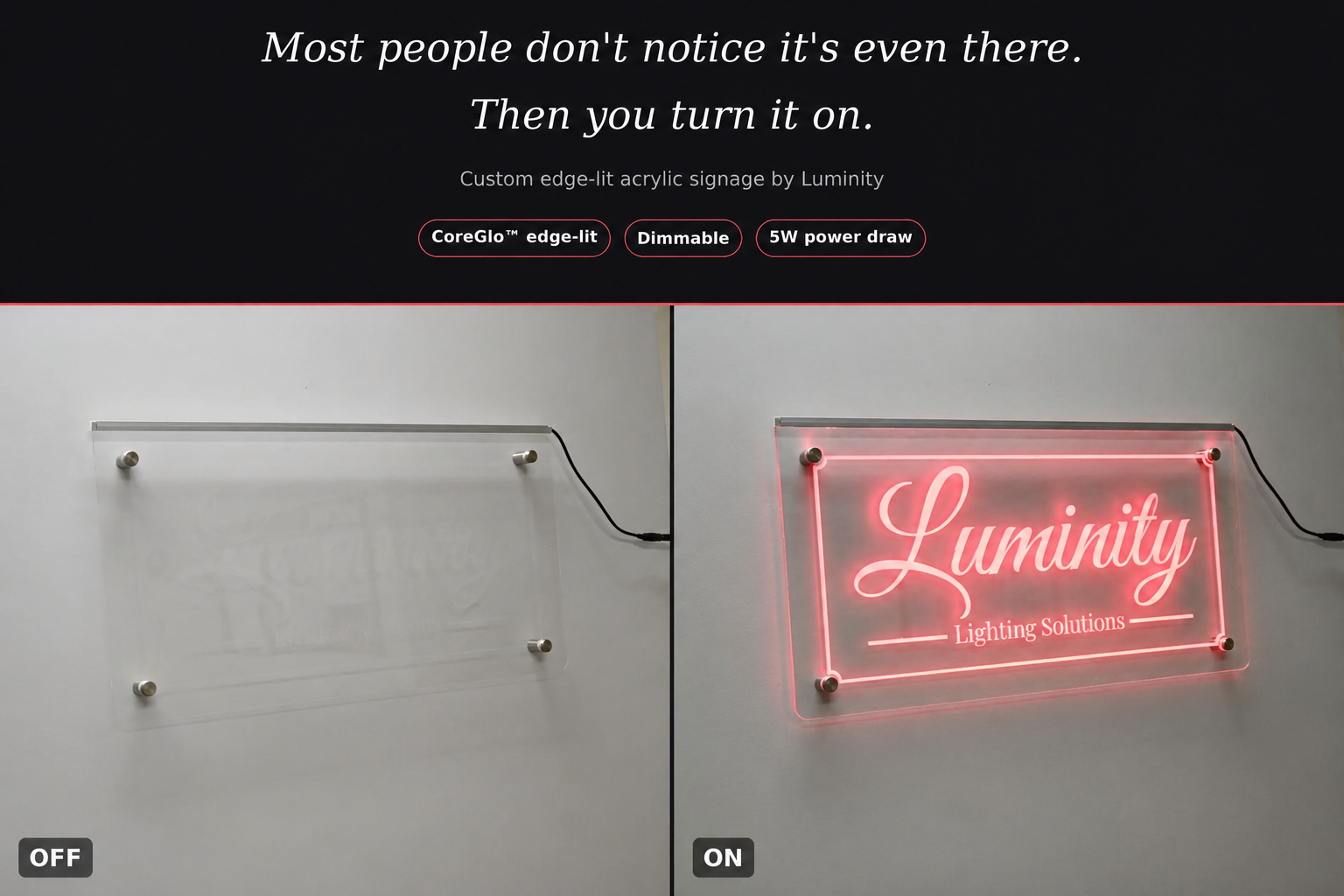 Custom Edge-Lit LED Acrylic Sign for Businesses
