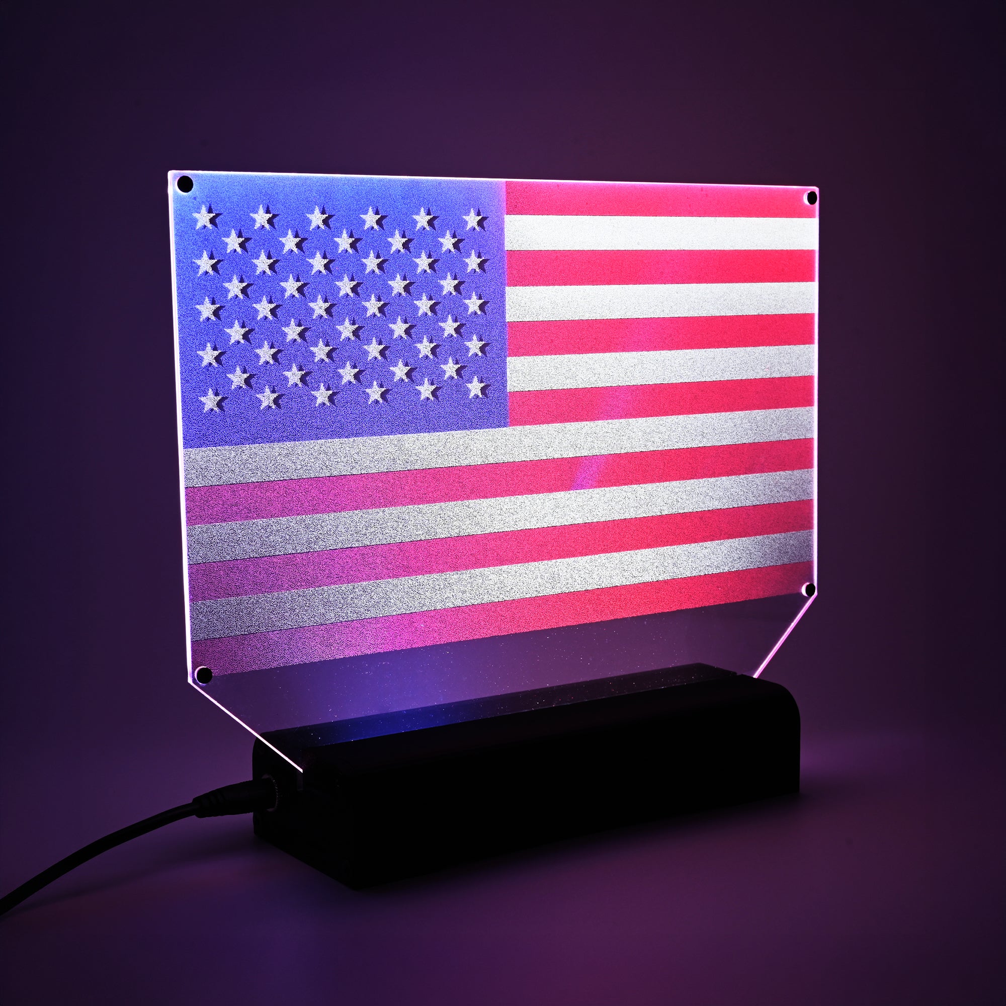 Multi Colored US Flag Lamp