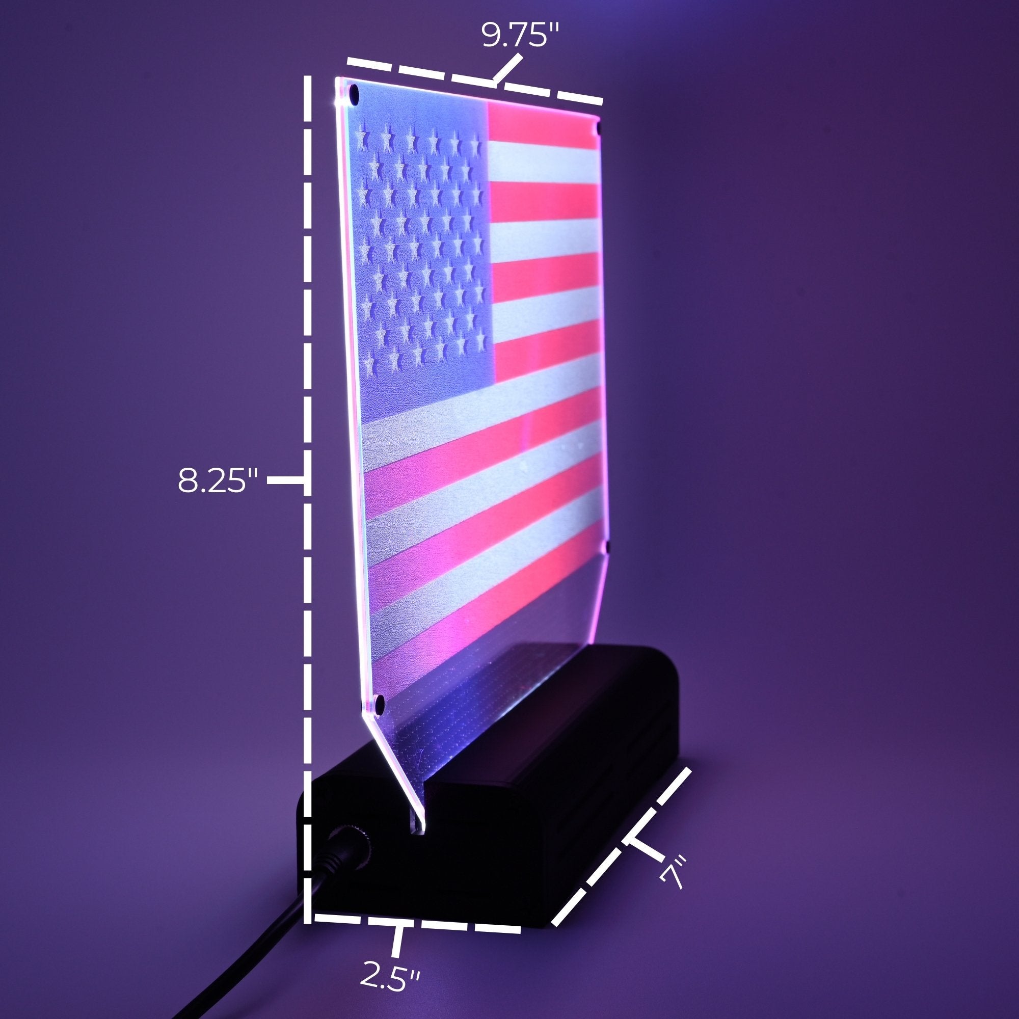 Multi Colored US Flag Lamp