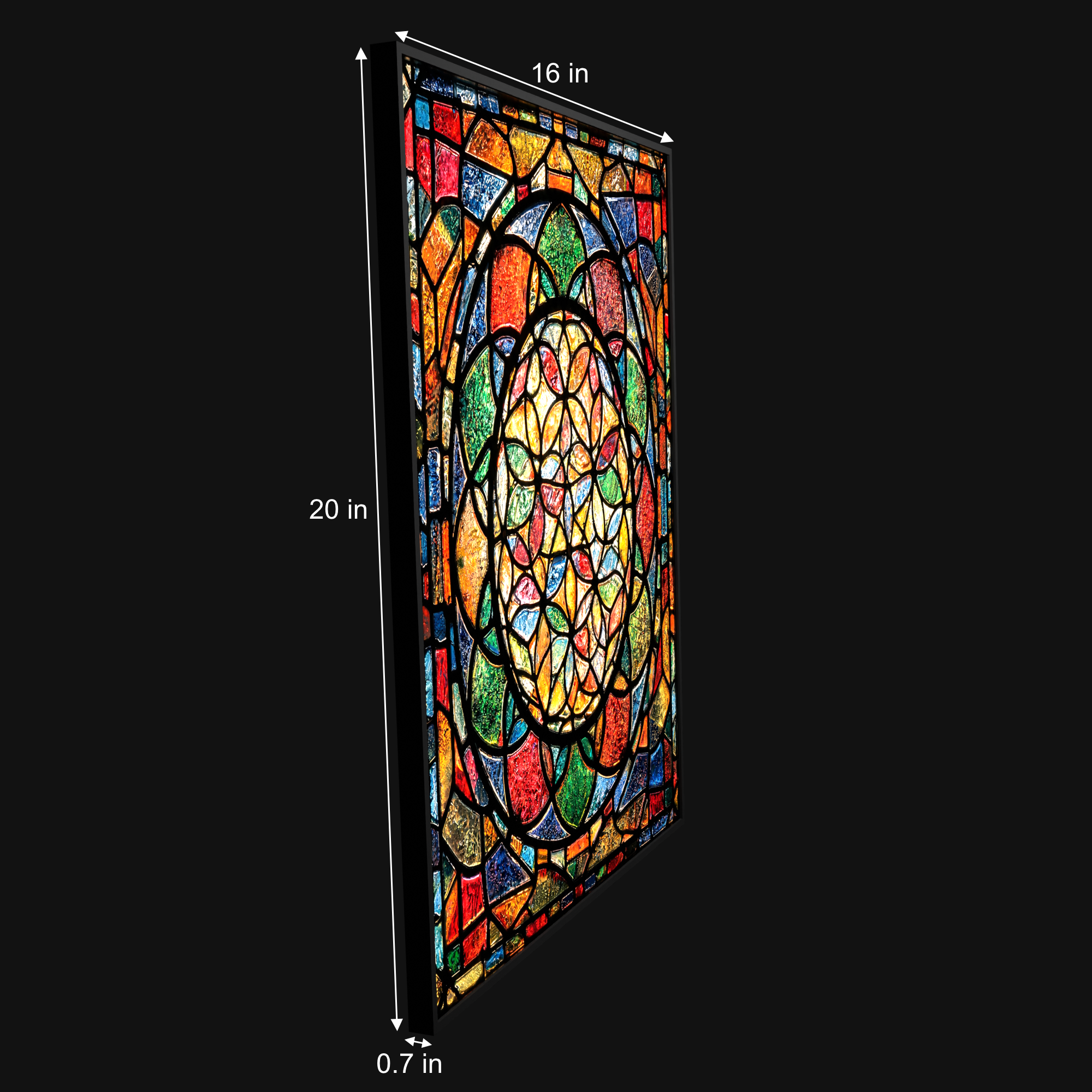 Flower of Life luminous wall art size reference 20 by 16 inches Luminity