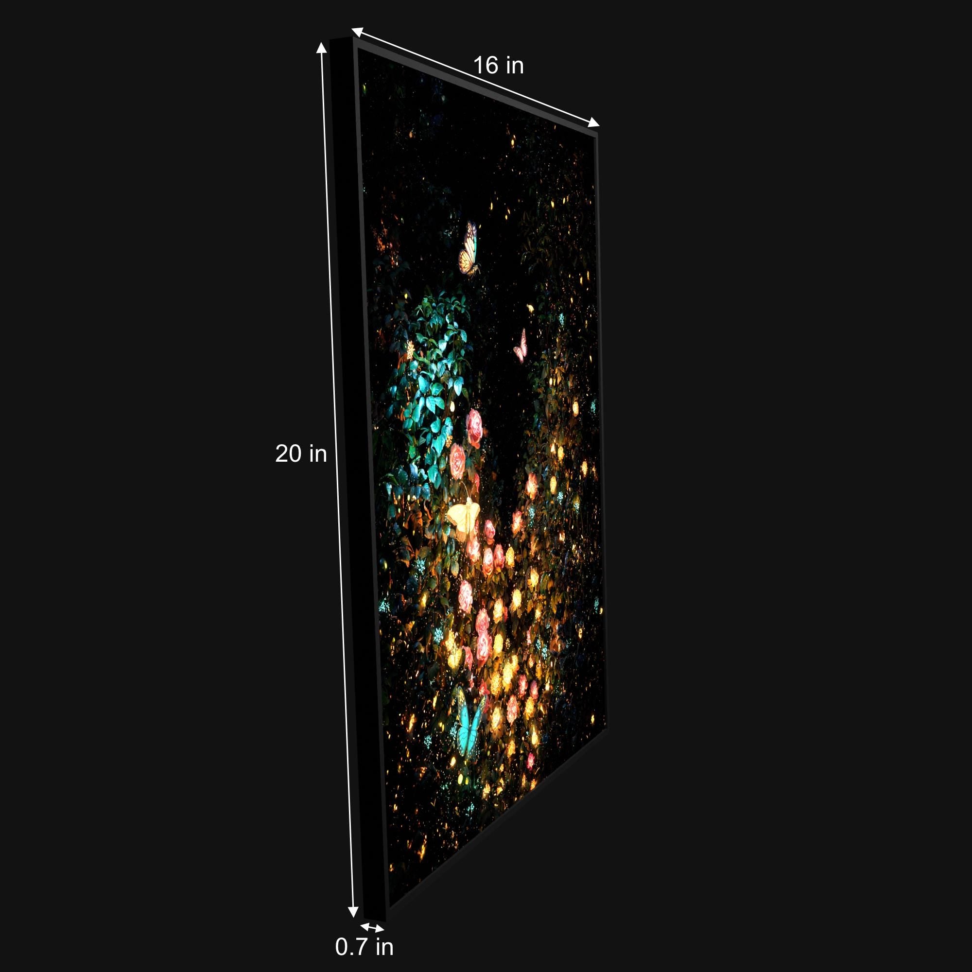 Rose Garden luminous wall art size reference 20 by 16 inches LuminityCo