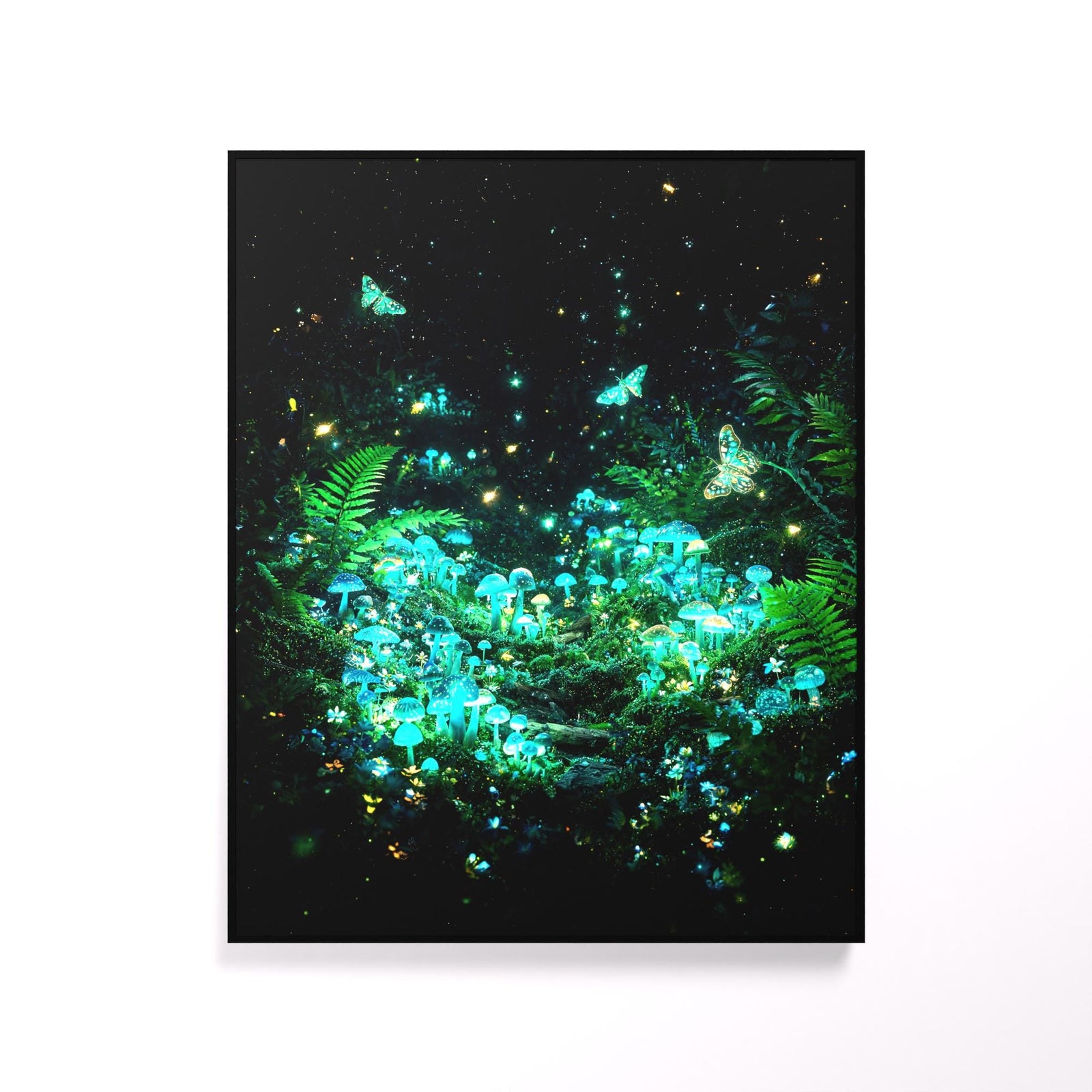 Forest Floor luminous wall art white frame LuminityCo