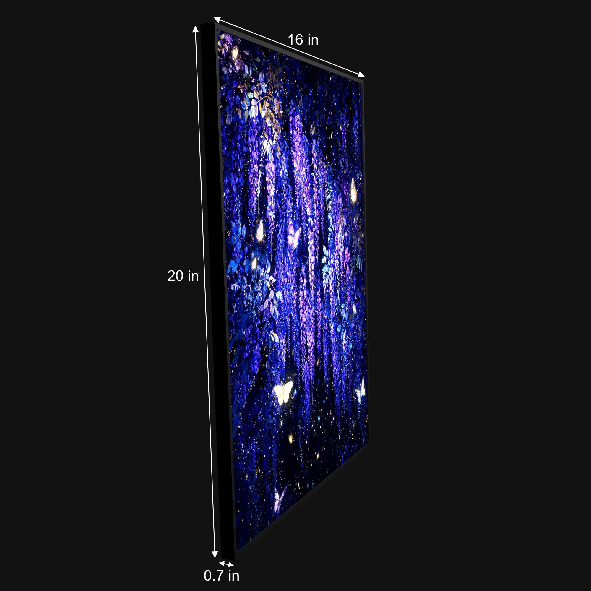 Wisteria luminous wall art size reference 20 by 16 inches LuminityCo