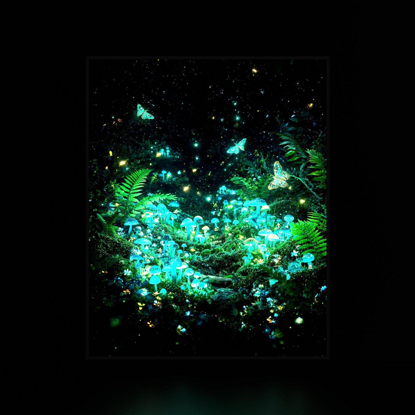 Forest Floor luminous wall art dark frame LuminityCo