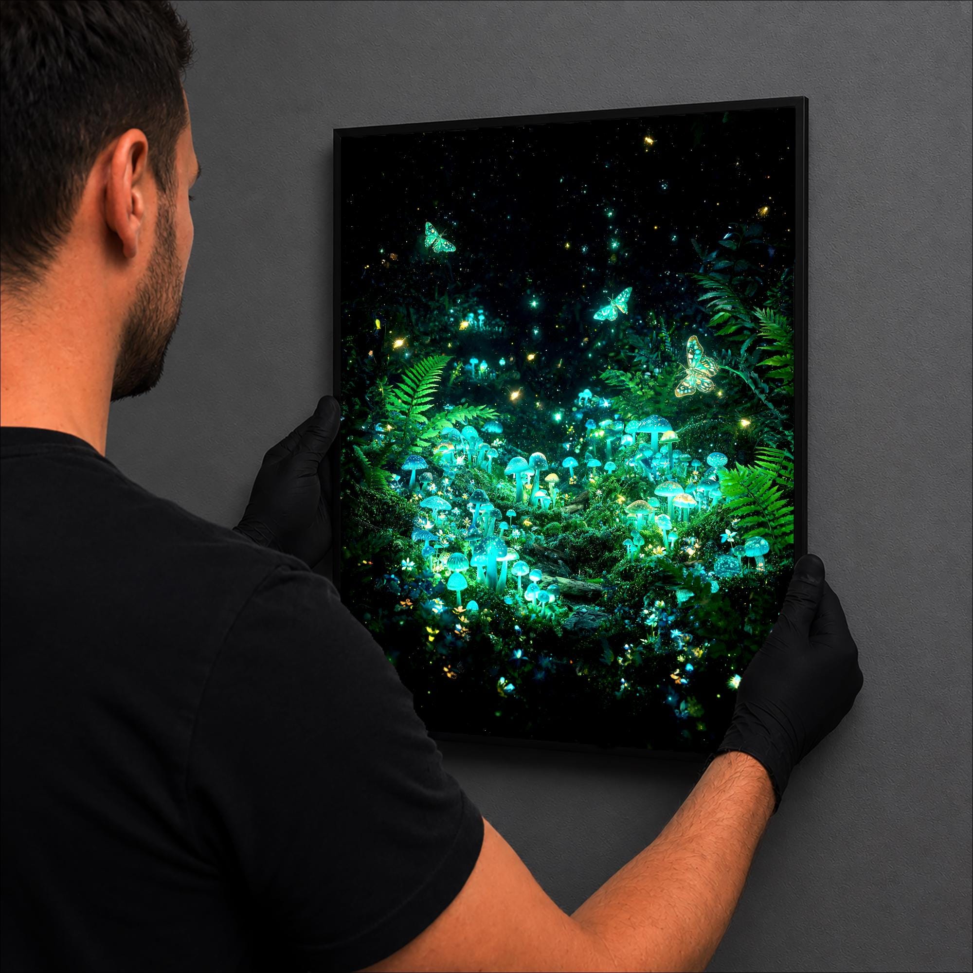 Forest Floor luminous wall art hanging on wall LuminityCo