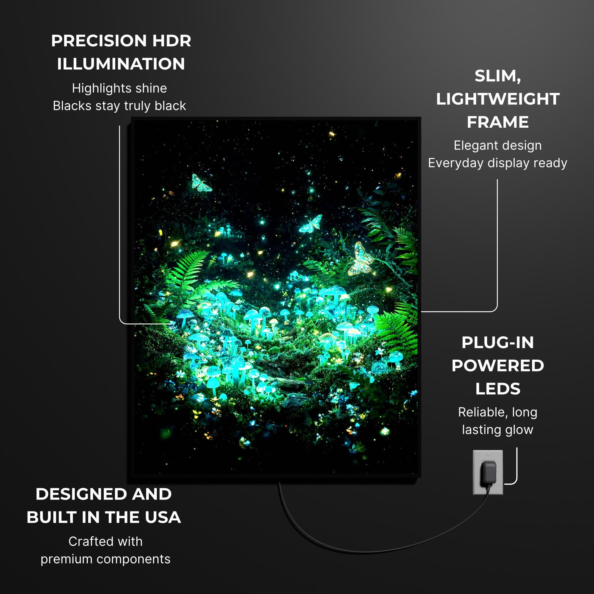 Forest Floor luminous wall art specifications LuminityCo