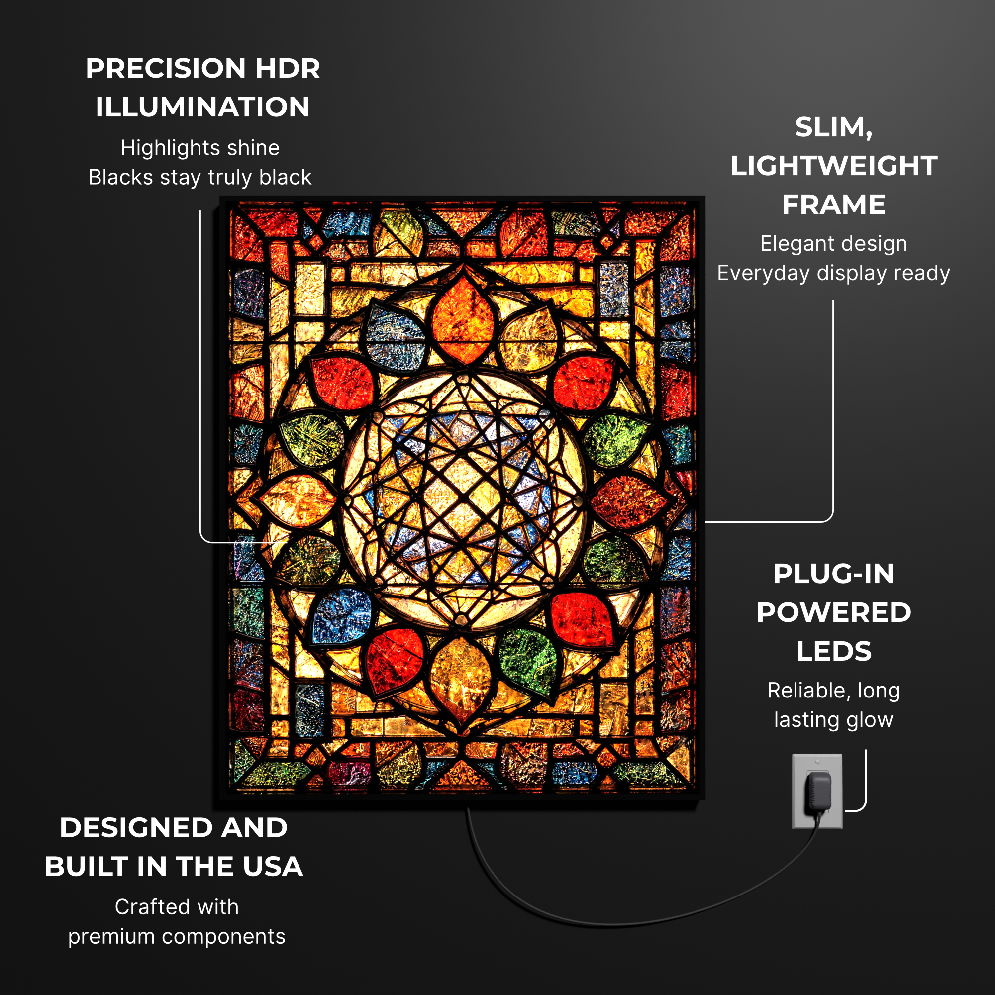 Metatron's Cube luminous wall art specifications Luminity