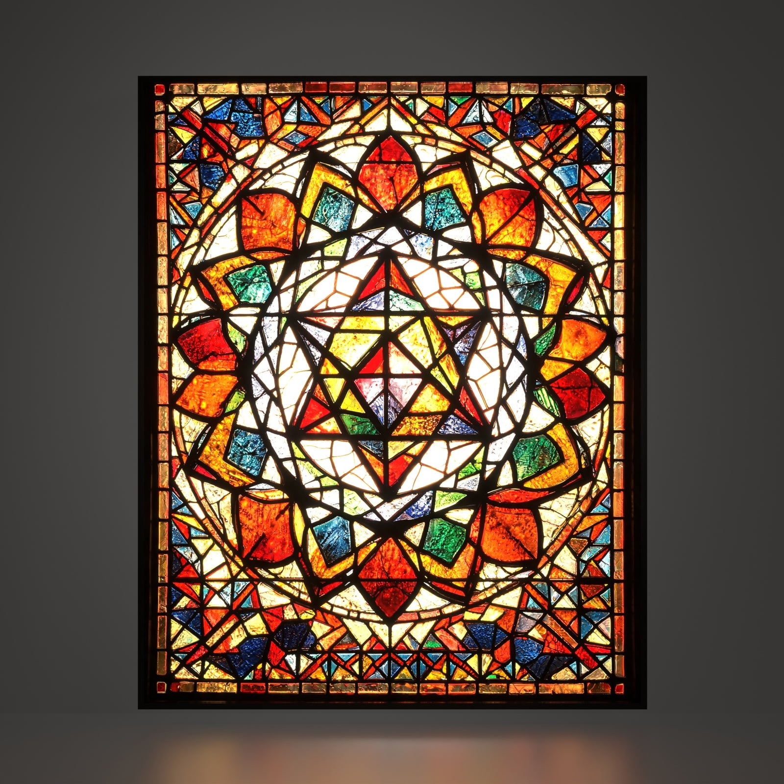 Merkaba luminous wall art dark frame Luminity
