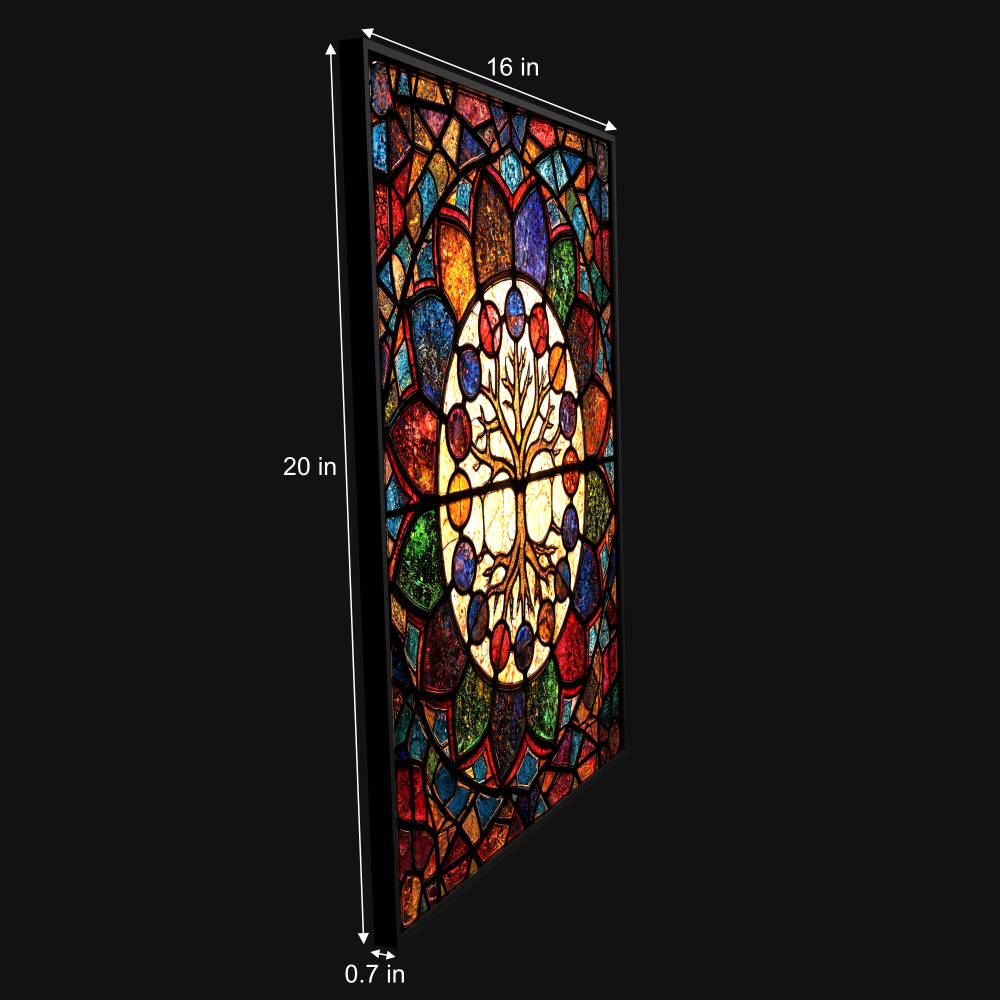 Tree of Life luminous wall art size reference 20 by 16 inches Luminity